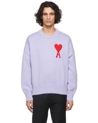 AMI Alexandre Mattiussi Purple Ami De Coeur Crewneck Sweater