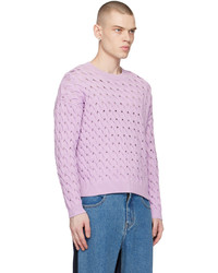 CALVINLUO Purple Crewneck Sweater