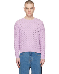CALVINLUO Purple Crewneck Sweater