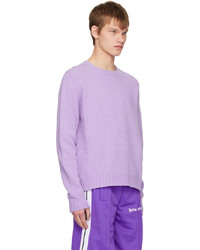 Palm Angels Purple Intarsia Sweater