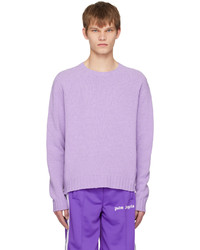 Palm Angels Purple Intarsia Sweater