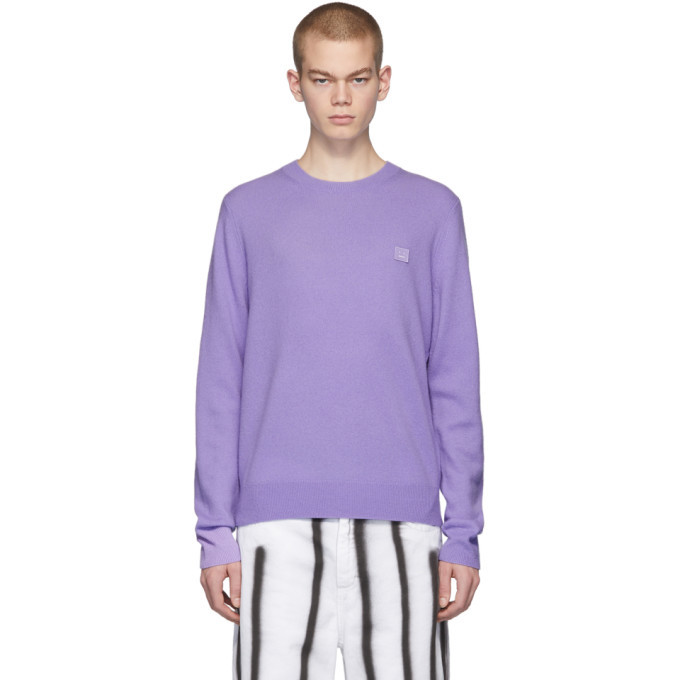 Acne Studios Purple Nalon Face Sweater, $237 | SSENSE | Lookastic