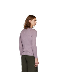 Judy Turner Purple Silk Base Crewneck Sweater
