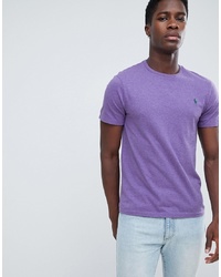 Polo Ralph Lauren Custom Slim Fit T Shirt Player Logo In Purple Marl