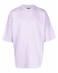Palm Angels Gd Classic Logo Over Tee Lilac White