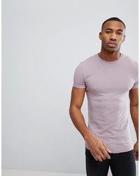 ASOS DESIGN Muscle Fit T Shirt With Crew Neck In Purple