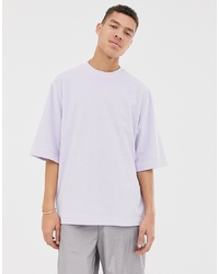 ASOS WHITE Oversized T Shirt In Dusky Lilac Velour