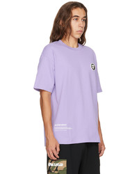 AAPE BY A BATHING APE Purple Rubberized Patch T Shirt