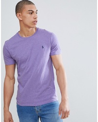 Polo Ralph Lauren T Shirt With Player Logo In Lilac Marl