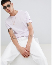Champion T Shirt With Small Logo In Lilac