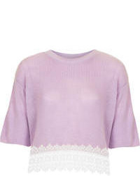 Light Violet Cropped Sweater