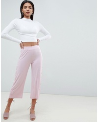ASOS DESIGN Cropped Trousers With Popper Detail