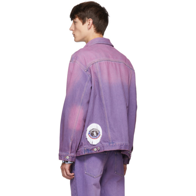 Martine Rose Purple Oversized Denim Jacket, $370, SSENSE