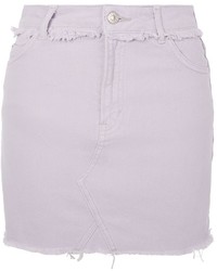 Topshop Moto Lilac Denim Mini Skirt