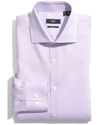 Hugo Boss Boss Miles Sharp Fit Tonal Stripe Cotton Dress Shirt