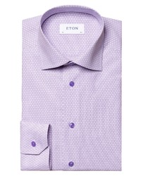Eton Contemporary Fit Dobby Dress Shirt In Lightpastel Purple At Nordstrom