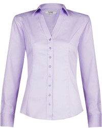 T.M.Lewin Fitted Lilac Piqu Shirt