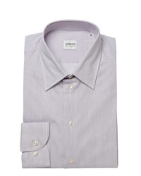 Armani Collezioni Lilac Stripe Cotton Spread Collar Dress Shirt