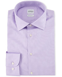 Armani Collezioni Modern Fit Textured Solid Dress Shirt Bright Pink