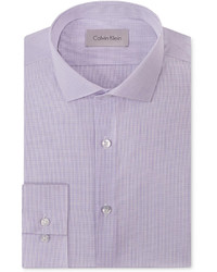 Calvin Klein Platinum Slim Fit Lilac Mini Check Dress Shirt