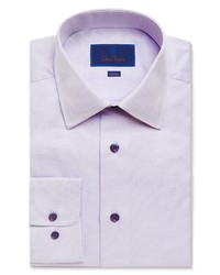 David Donahue Slim Fit Dot Dress Shirt In Lilac At Nordstrom
