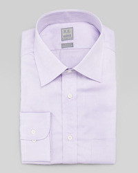 Ike Behar Solid Basic Fit Dress Shirt Lavender