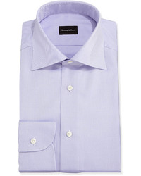 Ermenegildo Zegna Solid Textured Twill Dress Shirt Lavender