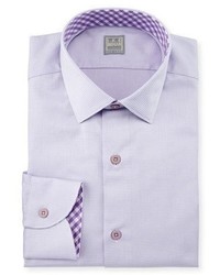 Ike Behar Solid Woven Dress Shirt Purple
