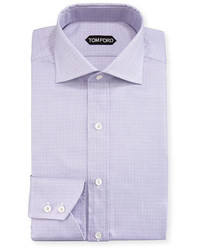 Tom Ford Tattersall Cotton Dress Shirt Lavenderwhite