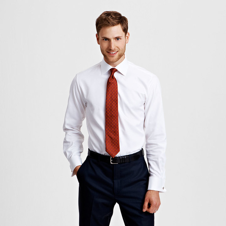 Thomas Pink Keaton Plain Slim Fit Double Cuff Shirt, $185 