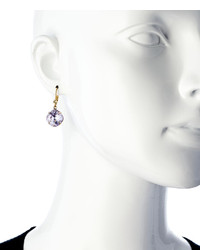 Liz Palacios Gold Jonquil And Violet Crystal Drop Earrings