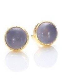 Ila Luna Mili Lavender Chalcedony 14k Yellow Gold Stud Earrings