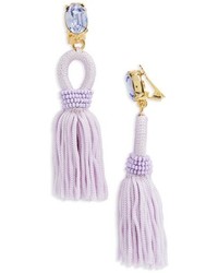 Oscar de la Renta Silk Tassel Drop Earrings