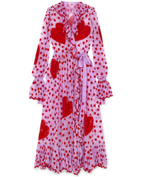 Ashish Ruffled Embellished Chiffon Wrap Maxi Dress