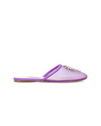 Light Violet Embellished Loafers