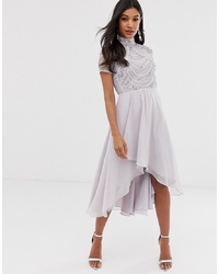 ASOS DESIGN Midi Dress With Short Sleeve Embellished Bodice