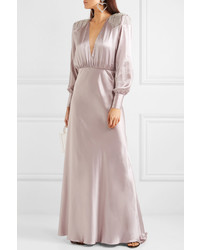Alessandra Rich Crystal Embellished Silk Satin Gown