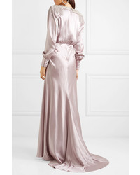 Alessandra Rich Crystal Embellished Silk Satin Gown