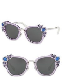 Miu Miu 51mm Crystal Embellished Square Sunglasses