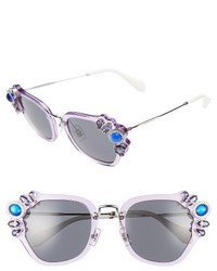 Miu Miu 51mm Embellished Sunglasses Lilac