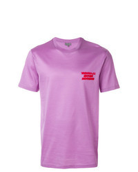 Light Violet Embroidered Crew-neck T-shirt