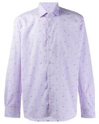 Light Violet Embroidered Long Sleeve Shirt