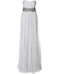 Marchesa Chantilly Lace Column Gown