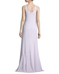 Halston Heritage Solid Sleeveless Gown