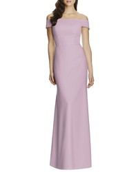 Dessy Collection Off The Shoulder Crepe Gown
