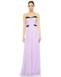 J. Mendel Strapless Pleated Gown