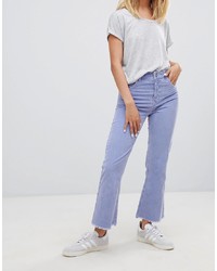 ASOS DESIGN Egerton Rigid Cropped Flare Jeans In Dusty Lilac Cord