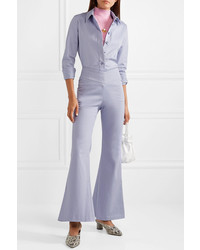 Staud Cher Stretch Cotton Flared Pants