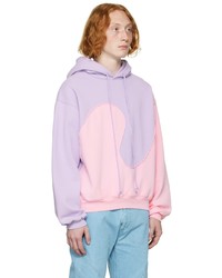 ERL Pink Purple Paneled Hoodie