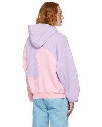 ERL Pink Purple Paneled Hoodie